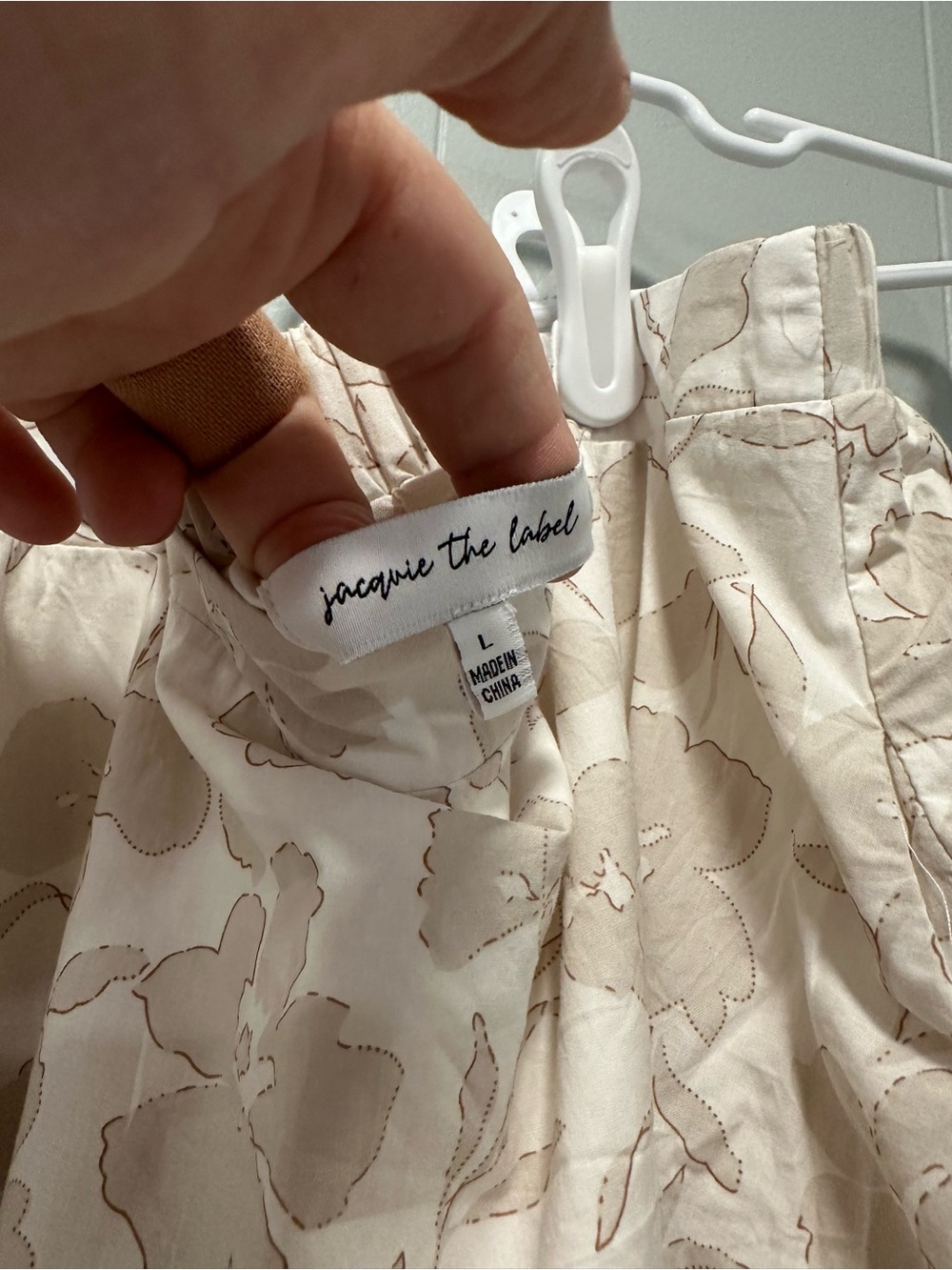Women’s 100% cotton Cream and floral skirt - Picture 3 of 6